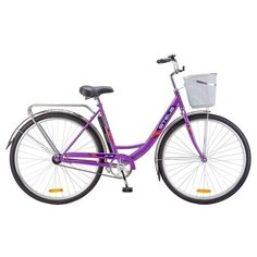 Городской велосипед STELS Navigator 345 28 Z010 (2018) с корзиной фиолетовый 20"