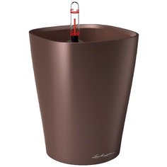 Кашпо LECHUZA DELTINI настольное с автополивом с субстратом в комплекте 15х15х19 см кофе