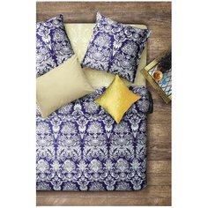 Постельное белье евростандарт Sova & Javoronok Византия, бязь, 50 х 70 см, синий/белый