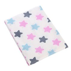 Простыня на резинке Солнышко поплин 60x120x10 розовые звезды Спаленка