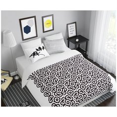 Постельное белье евростандарт Сирень Рай, полисатин, 70 х 70 и 50 х 70 см, белый