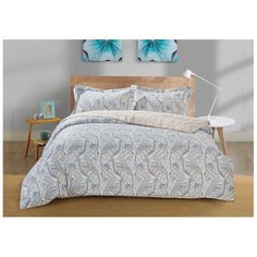 Постельное белье 1.5-спальное Selena Paisley Жар-птица, сатин, 50 х 70 см, бежевый/серый