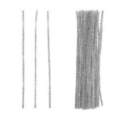 Проволока с ворсом для поделок "Блеск", набор 50 шт, размер 1 шт 30*0,6 см цвет серебро 4449534 Сима ленд