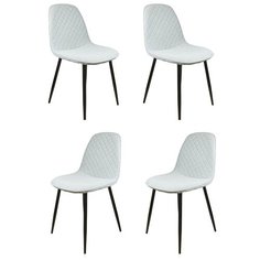 Комплект кухонных стульев (2 шт.), СтолБери, Storm, велюр светло-серый, металлокаркас черный матовый