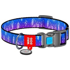 Ошейник WAU DOG Nylon с адресником и пластиковой пряжкой-фастекс 15 мм XS, обхват шеи 23-35 см ловец снов