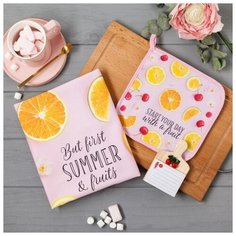 Набор подарочный "Citrus" полотенце 40х73см, прихватка 19х19см, магнит 11х7см 4809196 Этель