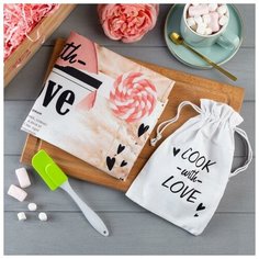 Набор подарочный "Cook with love" полотенце 40х73см, лопатка 6384080 Этель