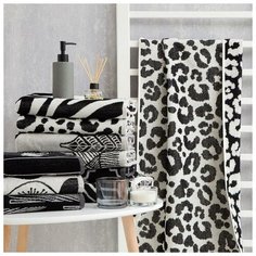 Полотенце махровое Этель Leopard чёрный, 50х90 см, 100% хл, велюр, 420 гр/м2