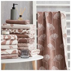 Полотенце махровое Этель Lotus беж, 50х90 см, 100% хл, велюр, 420 гр/м2