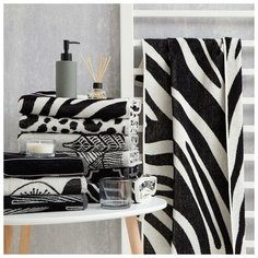 Полотенце махровое Этель Zebra чёрный, 70х130 см, 100% хл, велюр, 420 гр/м2