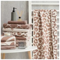 Полотенце махровое Этель Leopard беж, 50х90 см, 100% хл, велюр, 420 гр/м2