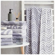 Полотенце махровое Этель Ornament серый, 100х150 см, 100% хлопок, 420 гр/м2