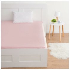 Простыня на резинке Этель 140*200*25 см, цв.розовый, 100% хлопок, мако-сатин, 128 г/м² 6783286