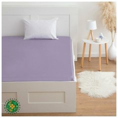 Простыня на резинке Этель 160*200*25 см, цв. сиреневый, 100% хлопок, мако-сатин, 128 г/м² 6783304