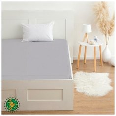 Простыня на резинке Этель 160*200*25 см, цв.серый, 100% хлопок, мако-сатин, 128 г/м² 6783285