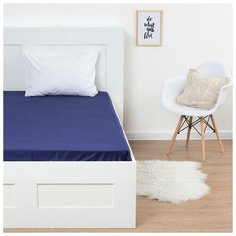 Простыня на резинке Этель 140*200*25 см, цв. темно-синий, 100% хлопок, мако-сатин, 128 г/м² 6783319