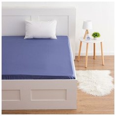 Простыня на резинке Этель 160*200*25 см, цв. фиолетовый, 100% хлопок, мако-сатин, 128 г/м² 6783313