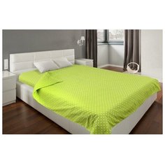 Пододеяльник Этель 200*217 см, "Горошки" цв. зеленый, 100% хлопок, поплин, 125 г/м² 5290382