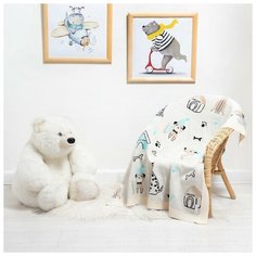 Вязаный плед "Крошка Я" Happy dogs, 90х90 см, 100 п/э, пан 6243604