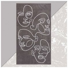 Полотенце махровое Этель "Лица" 70х130 см, 100% хлопок, 420гр/м2 5439279