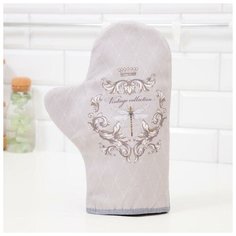 Варежка-прихватка "Vintage collection" 20х28см,саржа, 100% х/л, ватин 250г/м2 5240032 Этель
