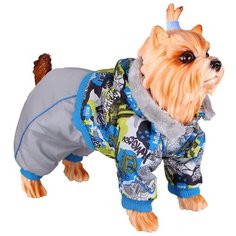 Комбинезон для собак DEZZIE 56356 мальчик, 20 см серый/голубой/зеленый