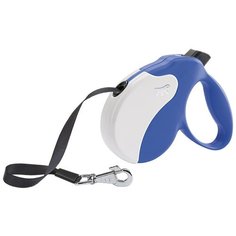 Поводок-рулетка для собак Ferplast Amigo tape M белый/синий 5 м