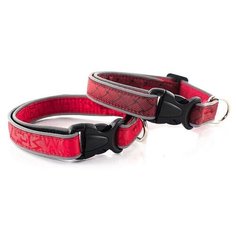 Darell Ошейник синтетический со светоотражающим кантом "ТЕХ-REFLEX" 30мм 48-65см, красный Дарэлл