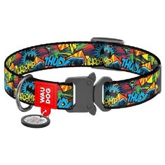WauDog Ошейник для собак Nylon с рисунком "Бэтмен Яркий" (ширина 25 мм, длина 31-49 см)