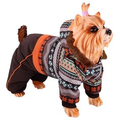 Комбинезон для собак DEZZIE 56357 девочка, 20 см коричневый/оранжевый