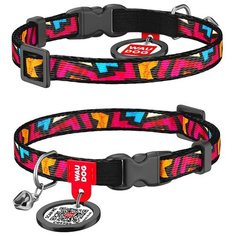 WauDog Ошейник для кошек Nylon с рисунком "Граффити" (ширина 10 мм, длина 20-30 см)