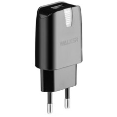 Сетевая зарядка WALKER WH-21, 1xUSB, 2A/10Вт / сетевое зарядное устройство / зарядное устройство для телефона / адаптер питания / черный