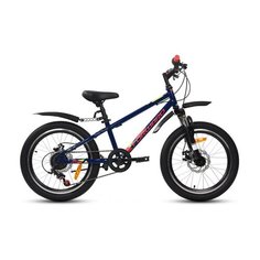 Подростковый горный (MTB) велосипед FORWARD Unit 20 3.2 Disc (2021) темно-синий/красный 10.5" (требует финальной сборки)