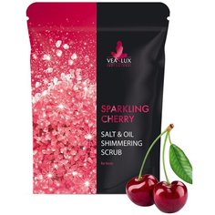 Скраб-шиммер для тела Vealux Sparkling Cherry мерцающий, с маслом вишни и экстрактом ацеролы, 200 г