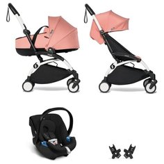 YOYO2 BABYZEN Коляска 3 в 1 с люлькой Bassinet Ginger, Белая рама