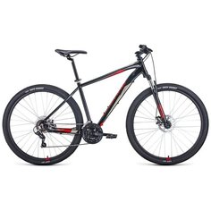 Горный (MTB) велосипед FORWARD Apache 29 2.0 Disc (2021) черный/красный 21" (требует финальной сборки)