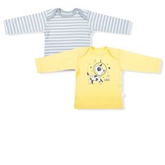 Лонгслив LEO, комплект из 2 шт., размер 68, желтый/серый Лео