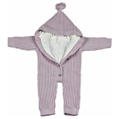 Комбинезон для новорожденных АЙШАХ-KIDS с капюшоном , подкладкой Х/Б, сиреневый, размер 62 (24)
