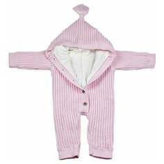 Комбинезон для новорожденных АЙШАХ-KIDS с капюшоном , подкладкой Х/Б, розовый, размер 62 (24)