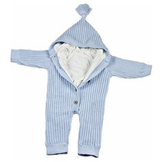 Комбинезон для новорожденных АЙШАХ-KIDS с капюшоном , подкладкой Х/Б, голубой, размер 62 (24)