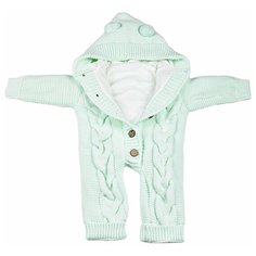 Комбинезон для новорожденных АЙШАХ-KIDS с капюшоном мишка, подкладкой Х/Б, фисташковый, размер 62 (24)