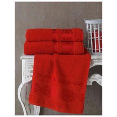 Полотенце махровое "KARNA" REBEKA ; Красный ; Размер: 100 х 150