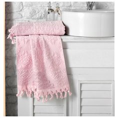 Полотенце махровое с жаккардом "Karna. Ottoman", 50x90 см (розовый)