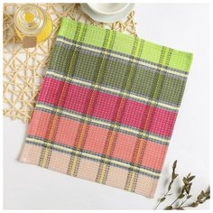 Полотенце вафельное Радуга 002 30х30 см, розово-зеленый, хлопок 100%, 220г/м2 4857840 Belezza