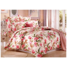 Постельное белье 2-спальное Valtery C-197, сатин, 50 х 70 и 70 х 70 см, розовый