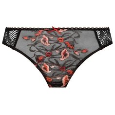 Empreinte Трусы стринги Ashley средней посадки с кружевными вставками и цветочной вышивкой, размер 42, черный