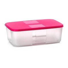 Tupperware Контейнер "Система холодильник", 1,5л, 15x22.5 см, прозрачный/красный