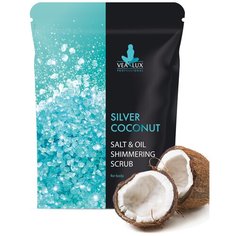 Скраб для тела Vealux Silver Coconut кокосовый, мерцающий, 200 г