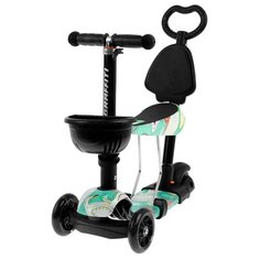 Самокат-каталка детский SCOOTER 5 в 1, цвет бирюзовый Graffiti