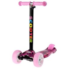 Самокат стальной, колёса световые PU d=11/4 см, ABEC 7, до 60 кг, цвет фиолетовый Сима ленд